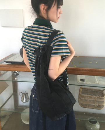 U-Ring Folding Pleated Nylon Backpack